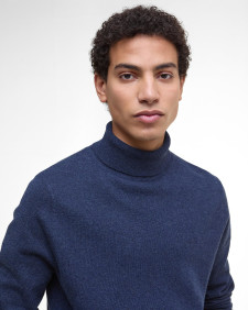 Hector Rollneck Jumper Navy Marl