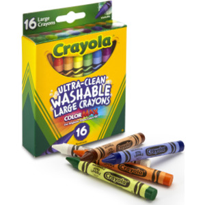 Large Ultra-Clean Washable Crayons, 16 Colors