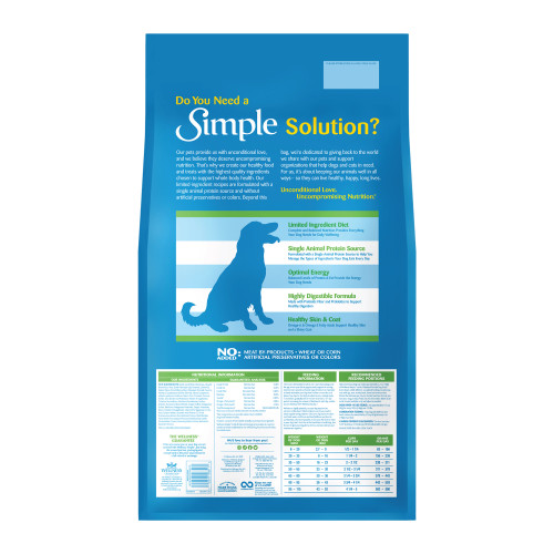 Wellness Simple Grained Lamb & Oatmeal back packaging