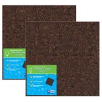 Flipside Products Dark Cork Tiles, 12" x 12", 4 Per Pack, 2 Packs FLP12058-2