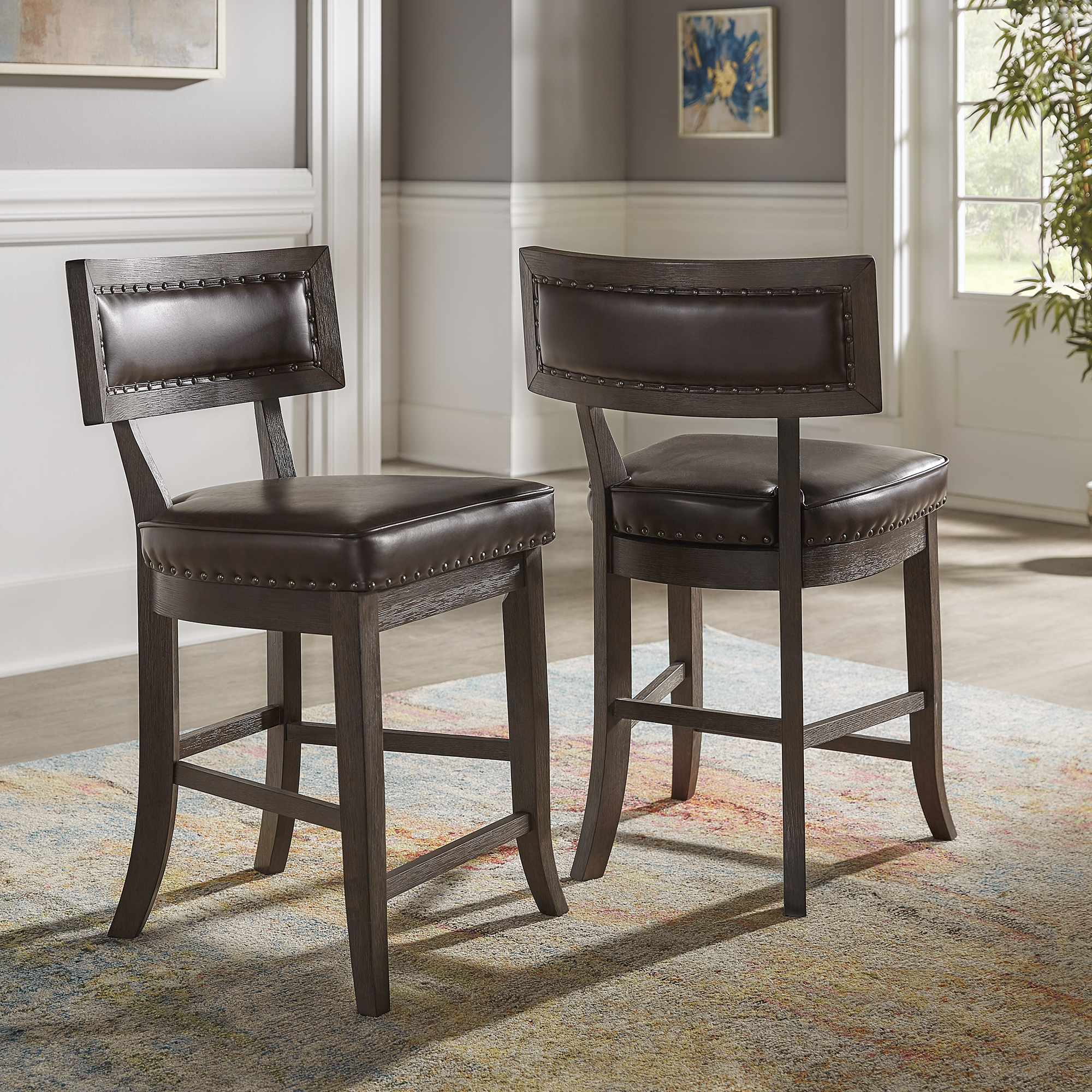 Upholstered Counter Height Chairs (Set of 2)