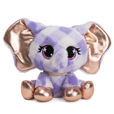 P.Lushes Designer Fashion Pets Ella L’Phante Elephant Premium Stuffed Animal, Blue and Gold, 6”