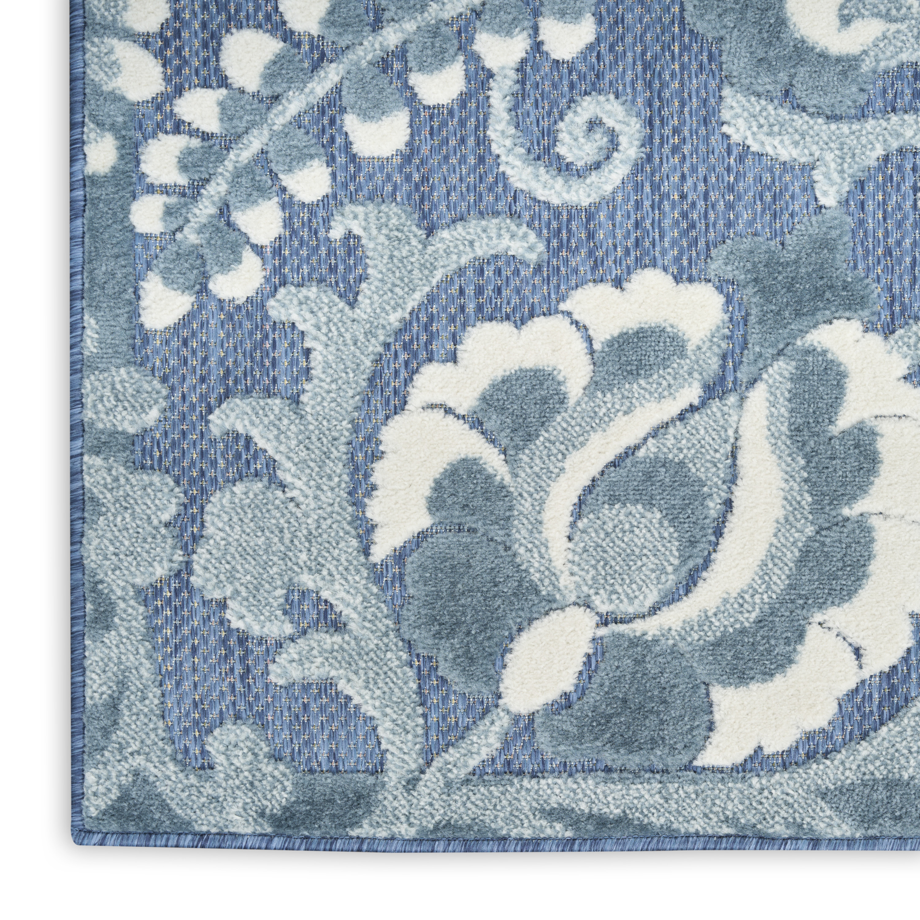 Nourison Aloha 5'3" x 7'5" Blue Farmhouse Rug