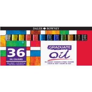 Graduate Oil Paint Set, Assorted Colors, 22ml, 36 Pieces