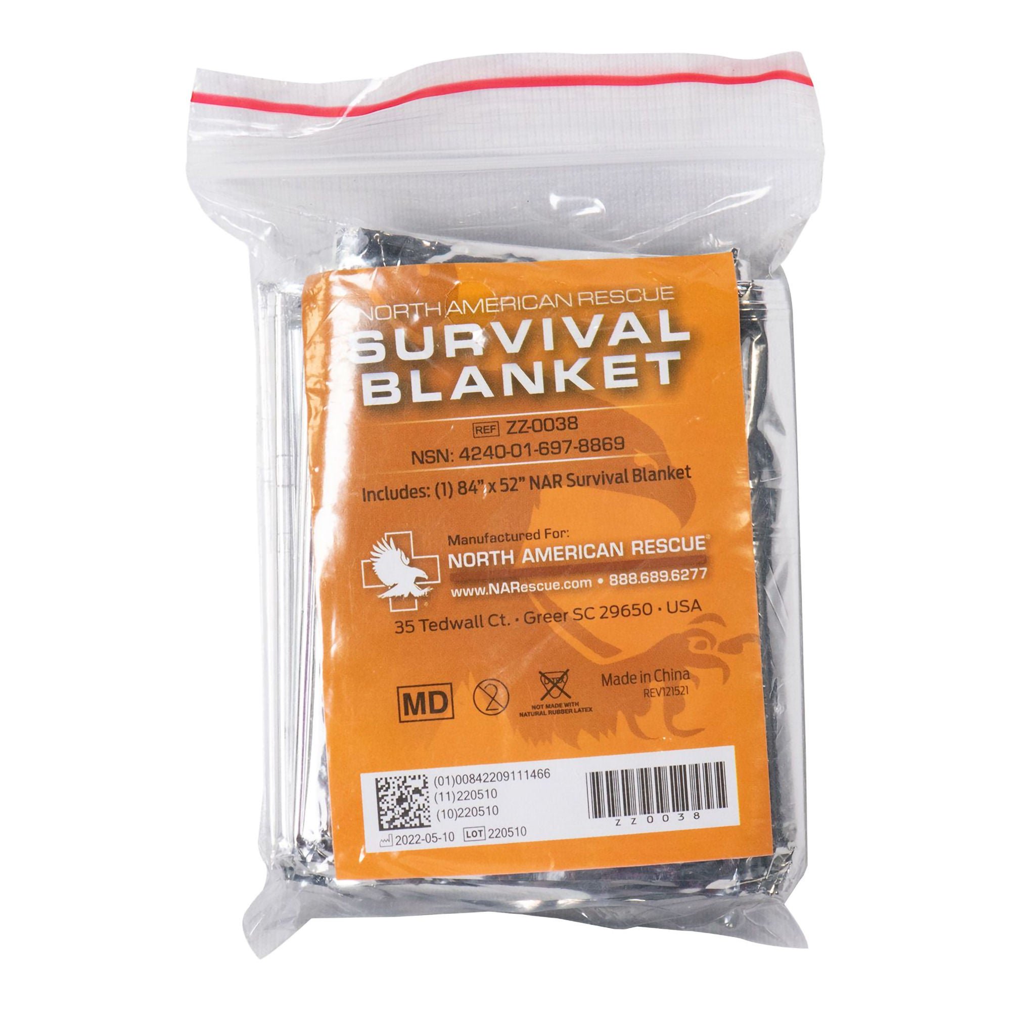 North American Rescue BLANKET, EMERGENCY SURVIVAL 56"X84"