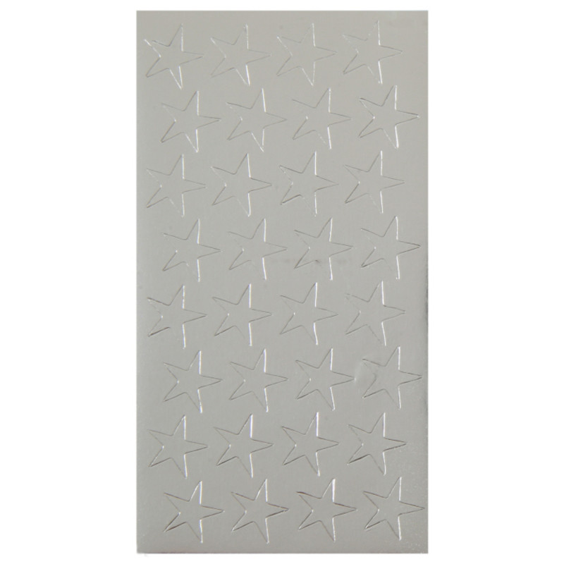 Presto-Stick Foil Star Stickers, 1/2", Silver, Pack of 250