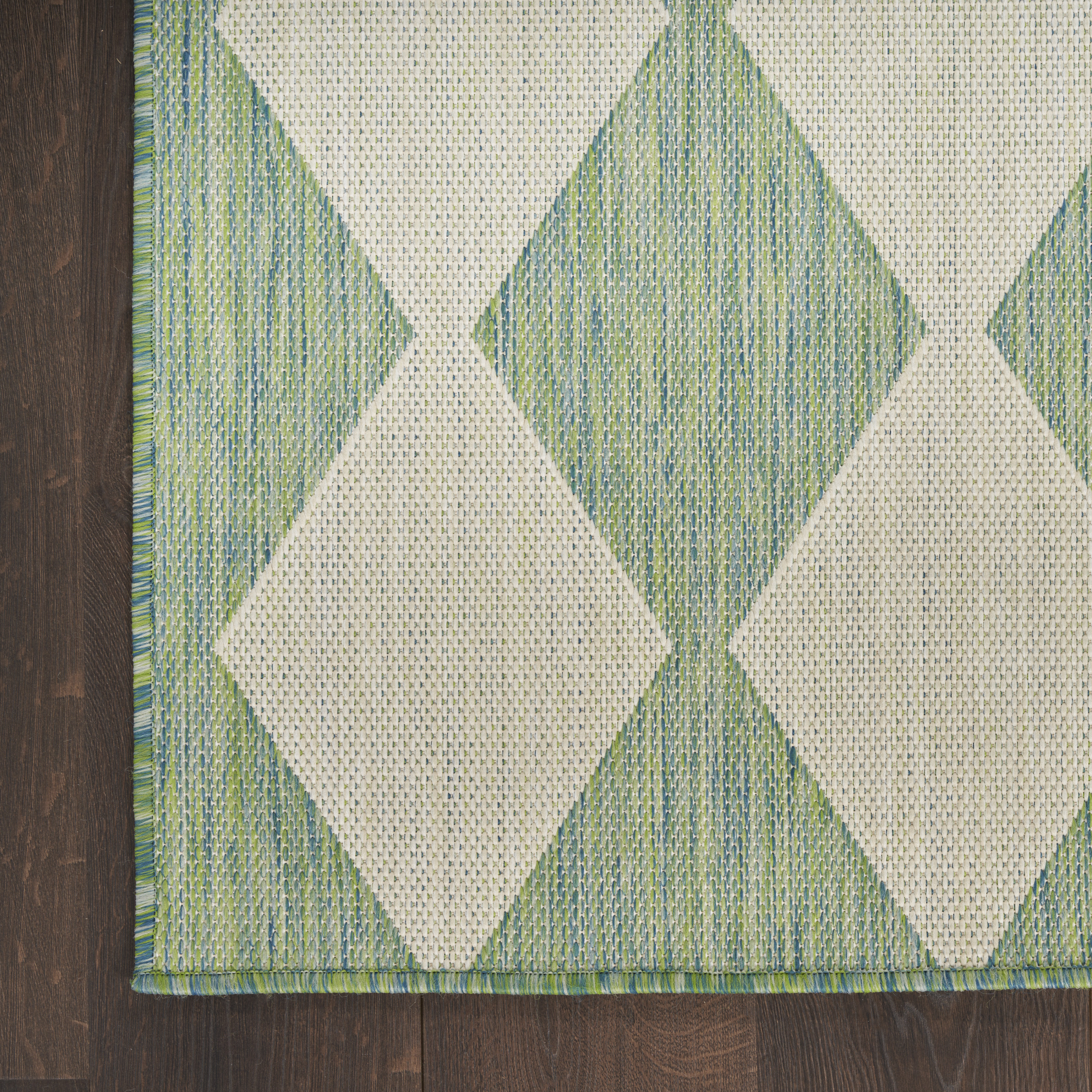 Nourison Positano 2' x 6' Blue Green Modern Rug