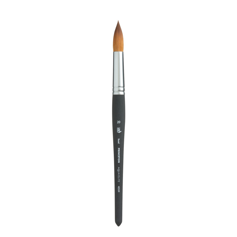 Aqua Elite Series Short Handle Round Watercolor Paintbrush, Synthetic Sable Bristles, Size 20