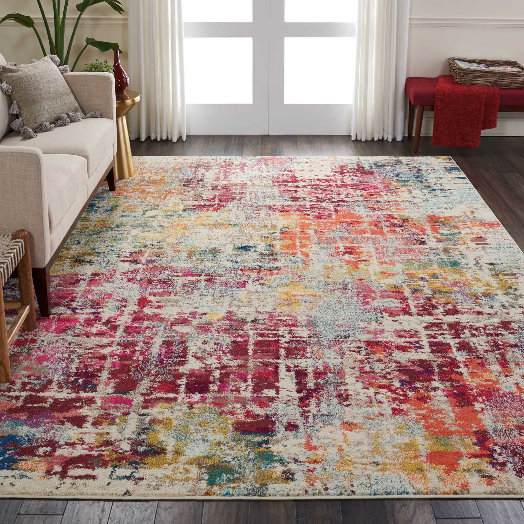 Nourison Celestial 7'10" x 10'6" Pink Multicolor Modern Indoor Rug