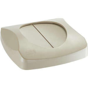 Rubbermaid Commercial, Untouchable, Swing Top, Square, Resin, 23 gal, Beige, Receptacle Lid