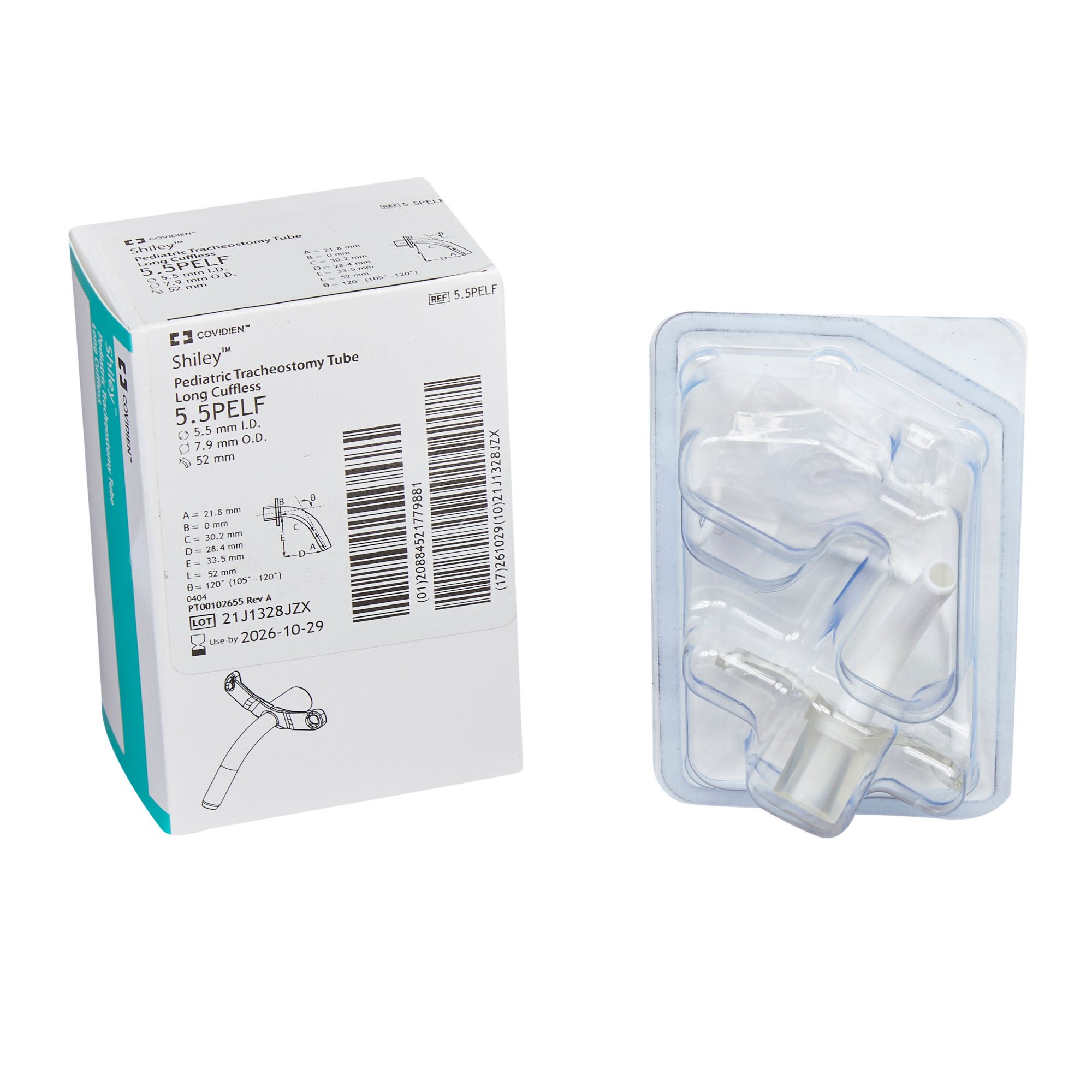 Medtronic MITG TUBE, TRACH SHILEY CUFFLESS PED XLNG 5.5MM