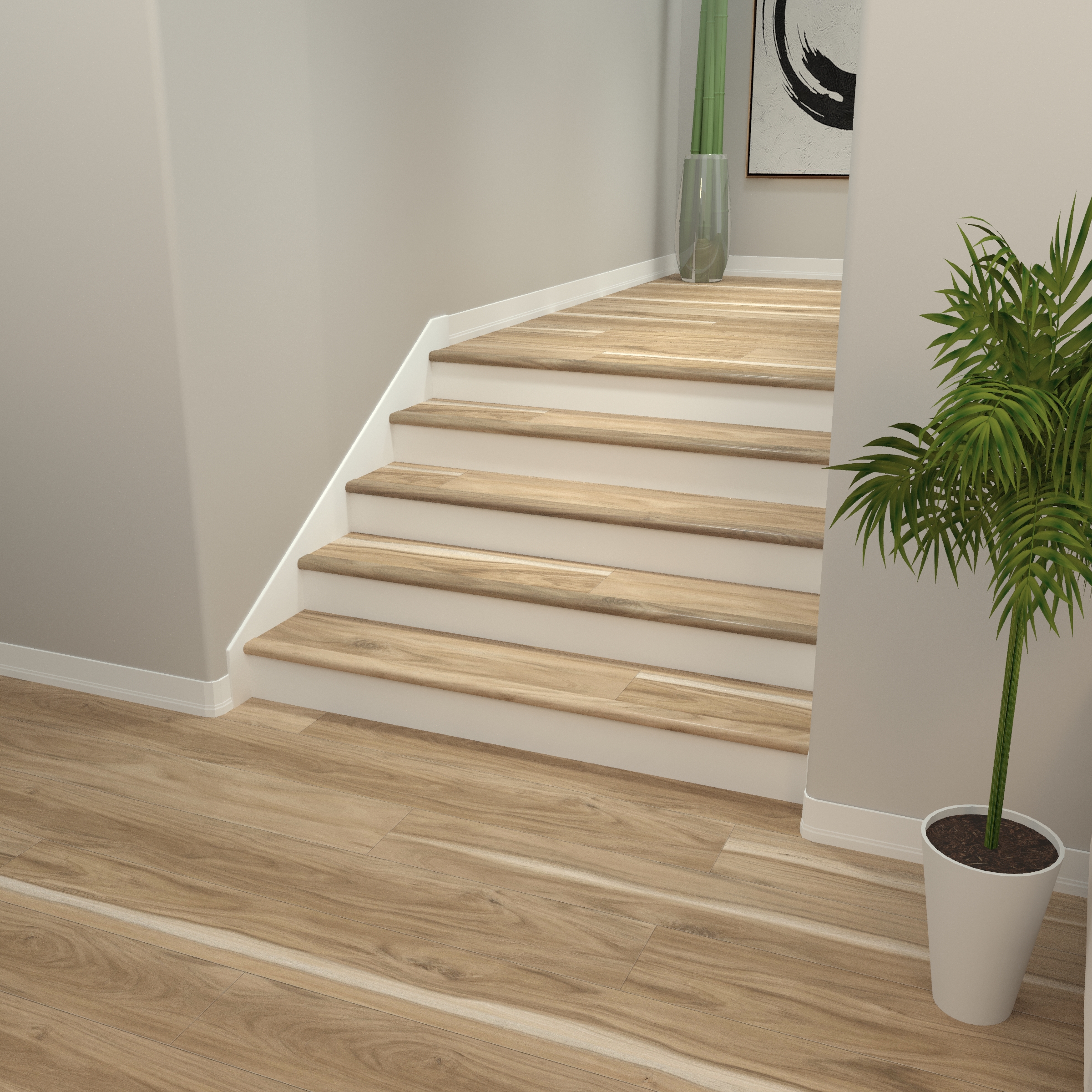 Coastal Eucalyptus Cali Vinyl Stair Nosing Overlap view 2