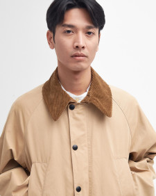 Peached Oversized Bedale Casual Jacket Stone