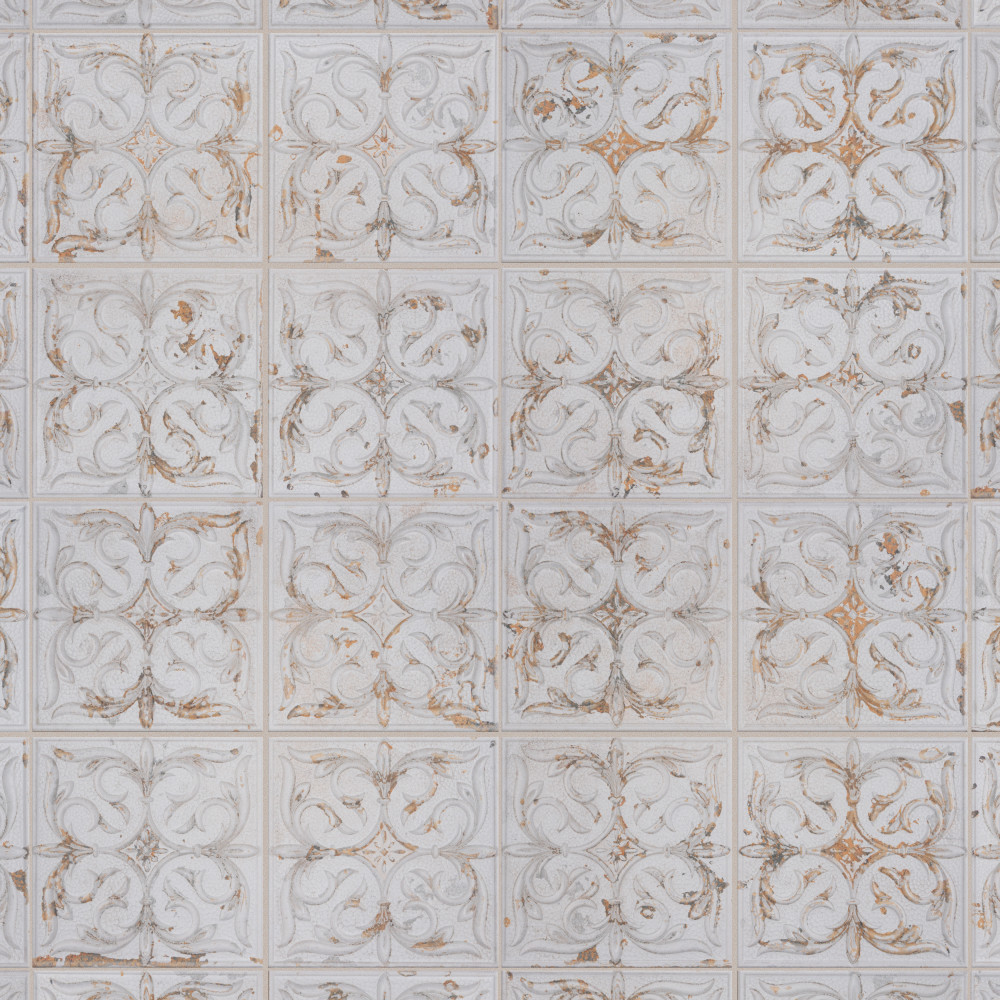 Antigua Lis White 13x13 Square Porcelain Wall Only Digital Pattern