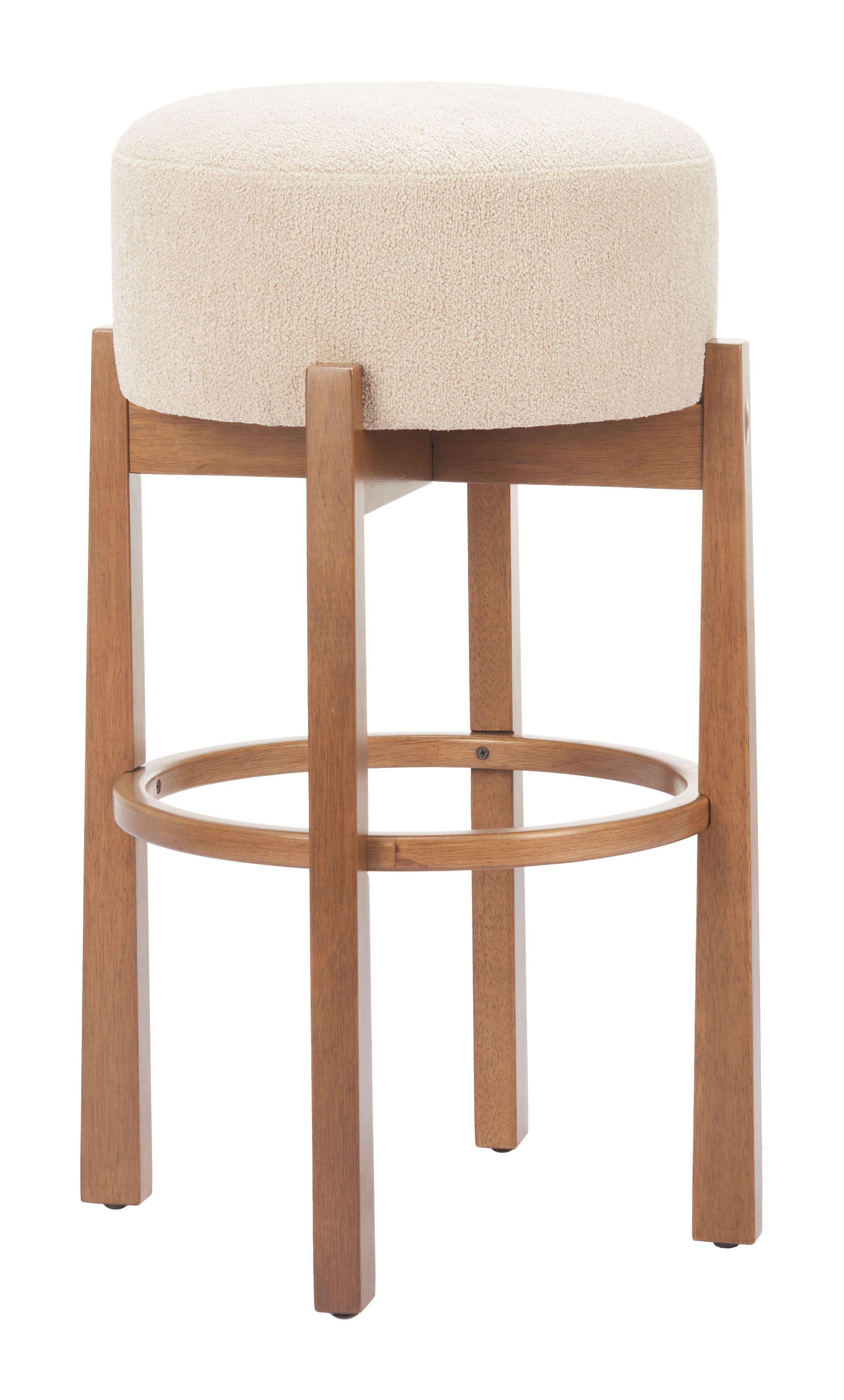 Nade Barstool (Set of 2) Beige & Walnut product image