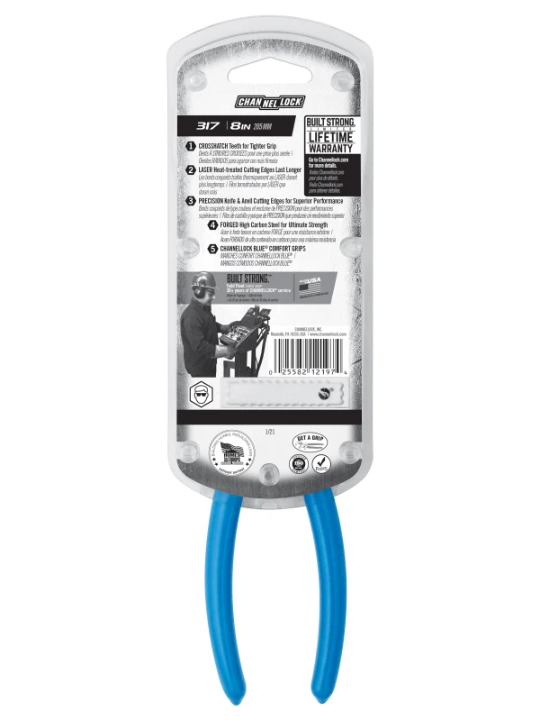 317 8-inch Long Nose Pliers with Side Cutter