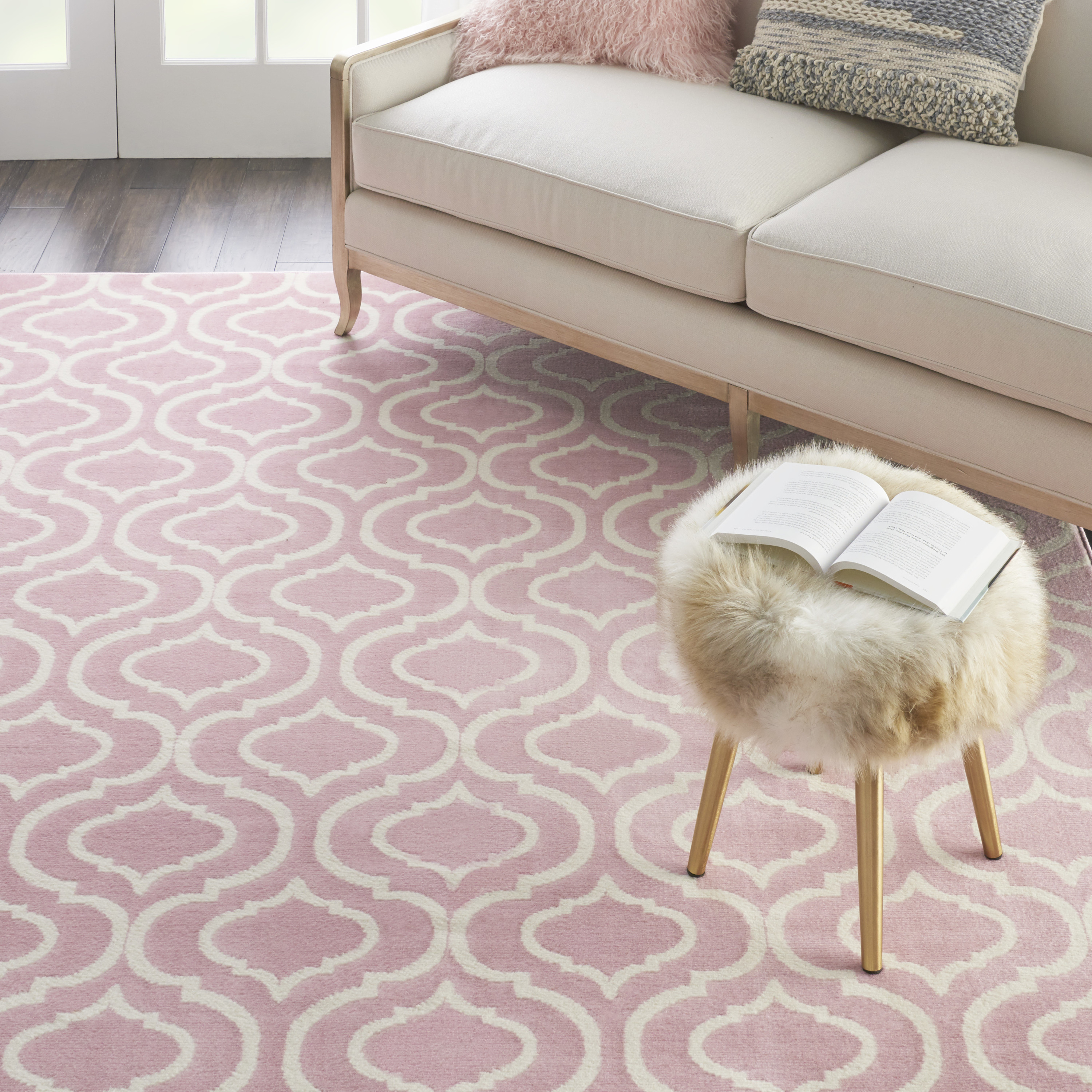Nourison Jubilant 7'10" x 9'10" Pink Contemporary Indoor Rug