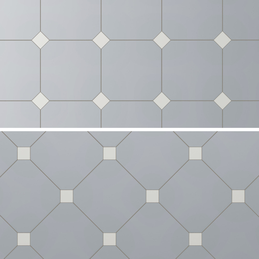 Vaudeville Octagon Humo with Taco Nacar 7-7/8 in. x 7-7/8 in. Porcelain Floor and Wall Tile