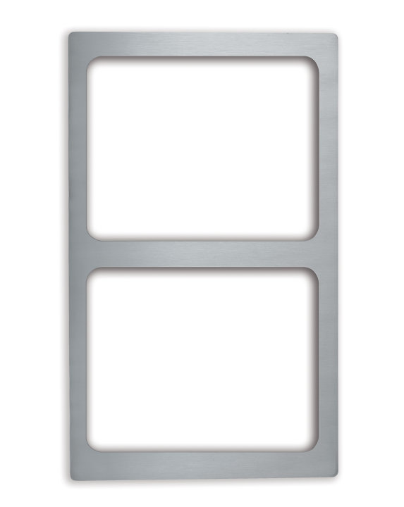 Plantilla de acero inoxidable Miramar® para dos sartenes pequeños con bordes lisos