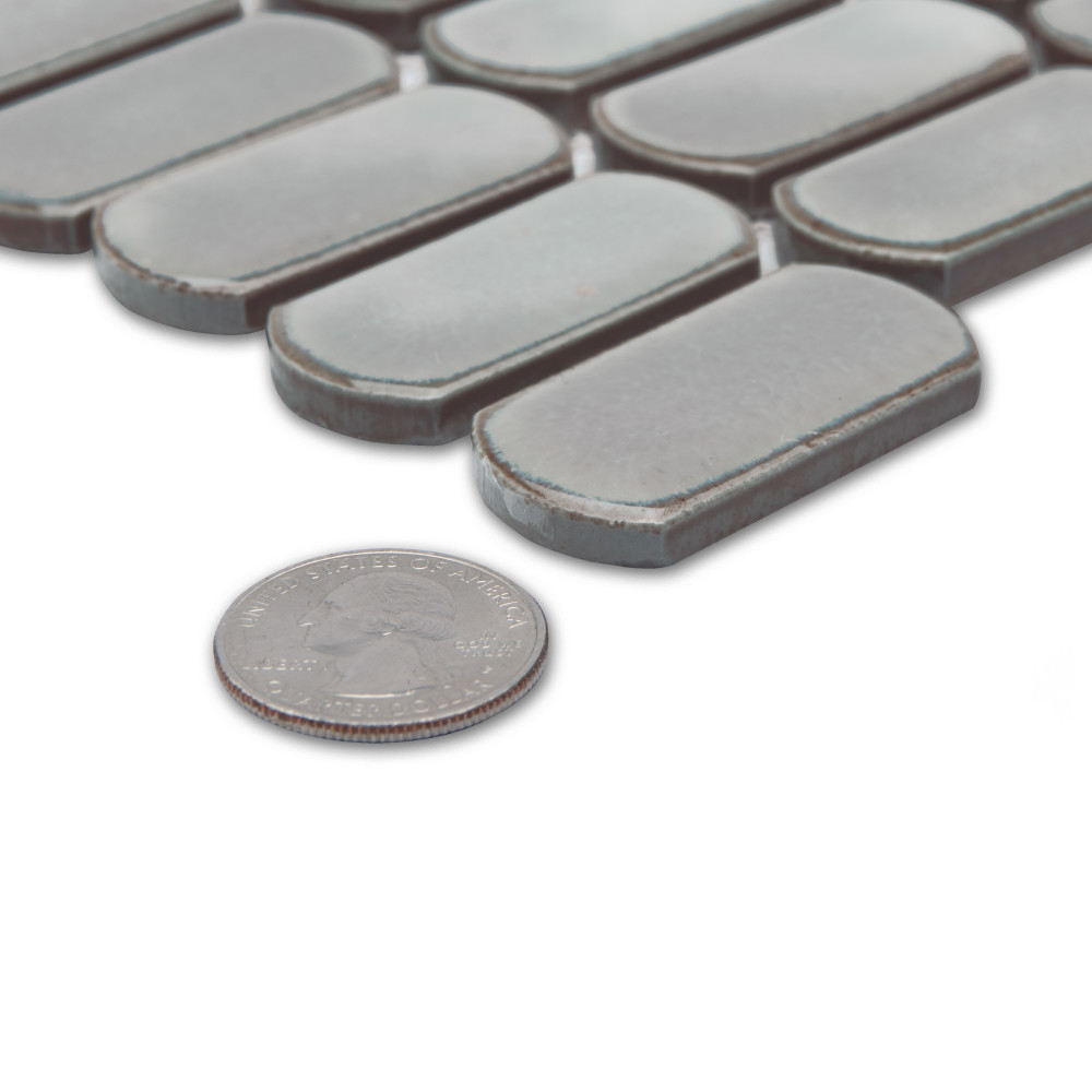 Hudson Capsule Grey Eye 12-1/4 in. x 13-1/8 in. Porcelain Mosaic Tile