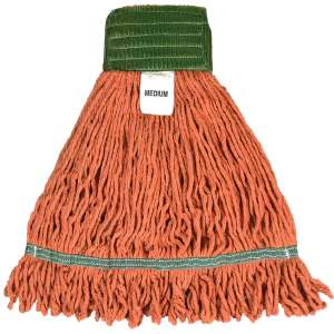 Hillyard, High Performance, Medium, Looped-End, 5" Headband, Blend, Orange, Wet Mop