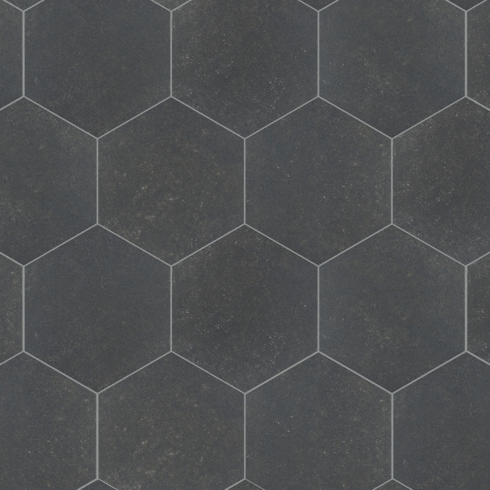 Traffic Hex Dark Grey 8-5/8 in. x 9-7/8 in. Porcelain Floor and Wall ...