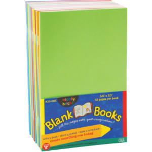 Blank Paperback Books, 5.5" x 8.5", Assorted Colors, Pack of 10