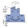 Unistrut® Square Post Base , 10 Holes, Electro-Galvanized