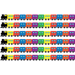 Train Die-Cut Border, 12 Strips/36 Feet Per Pack, 6 Packs