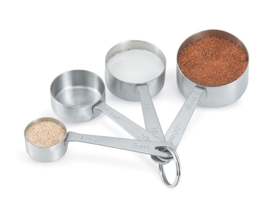 4-piece stainless steel straight-side measuring spoon set