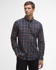 Wetheram Tailored Long-Sleeved Shirt Midnight Oak Tartan