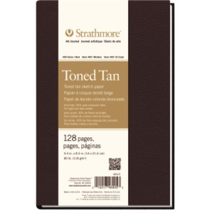 400 Series Art Journal Sketch Paper, Toned Tan, Hardbound Binding, 64 Sheet, 5.5x8.5 inch, 1 Count