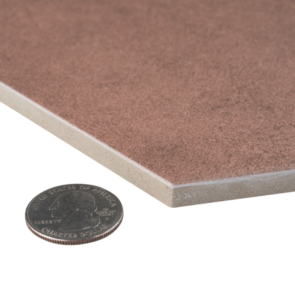 Matter Hex Red 7-7/8 in. x 9 in. Porcelain Floor and Wall Tile