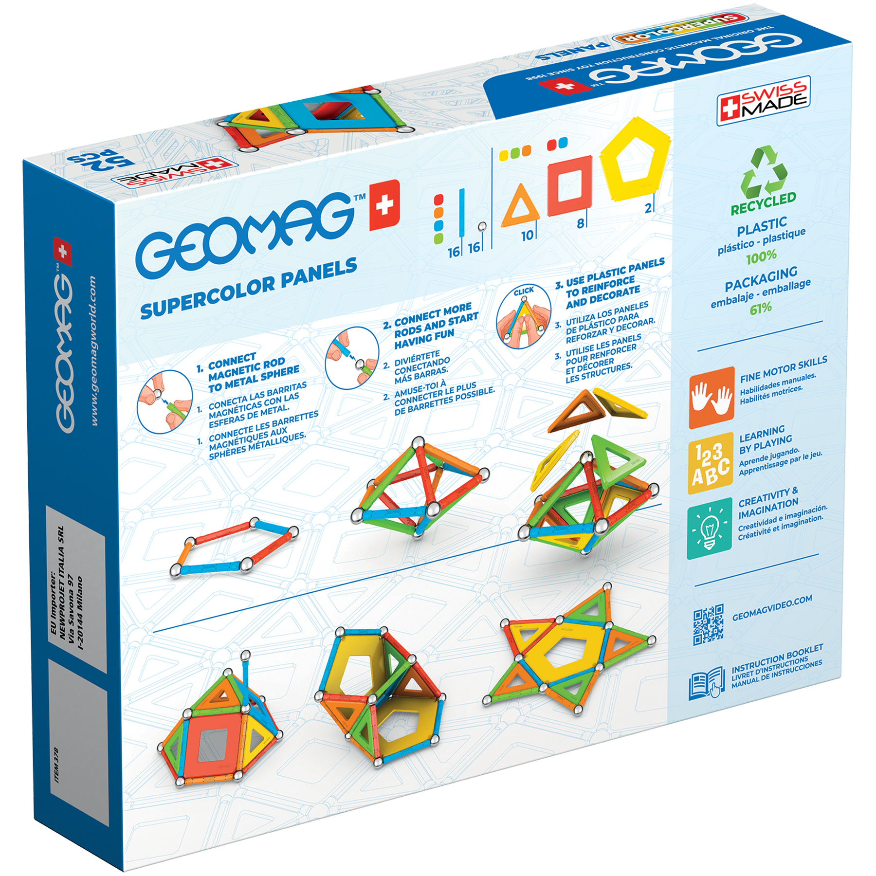 Geomag Supercolor Recycled, 52 Pieces image number null
