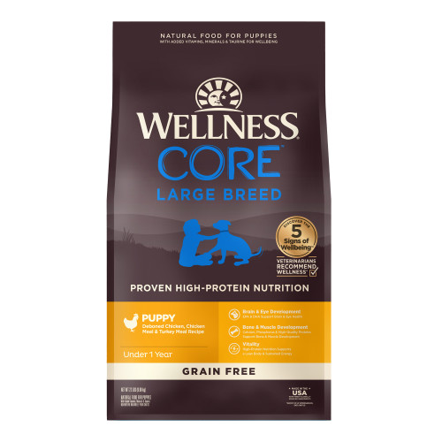Wellness CORE  Large Breed Puppy Chicken & Turkey Recipe Front packaging