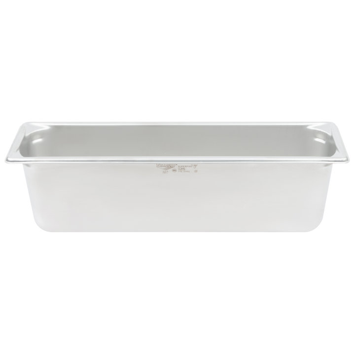 Half-long-size 6-inch-deep Super Pan V® stainless steel steam table pan