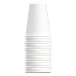 Solo, Single-Sided Poly Paper Hot Cups, 8 oz, White