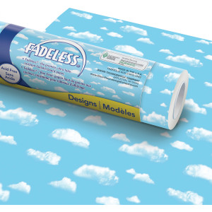 Bulletin Board Art Paper, Clouds, 48" x 50', 1 Roll