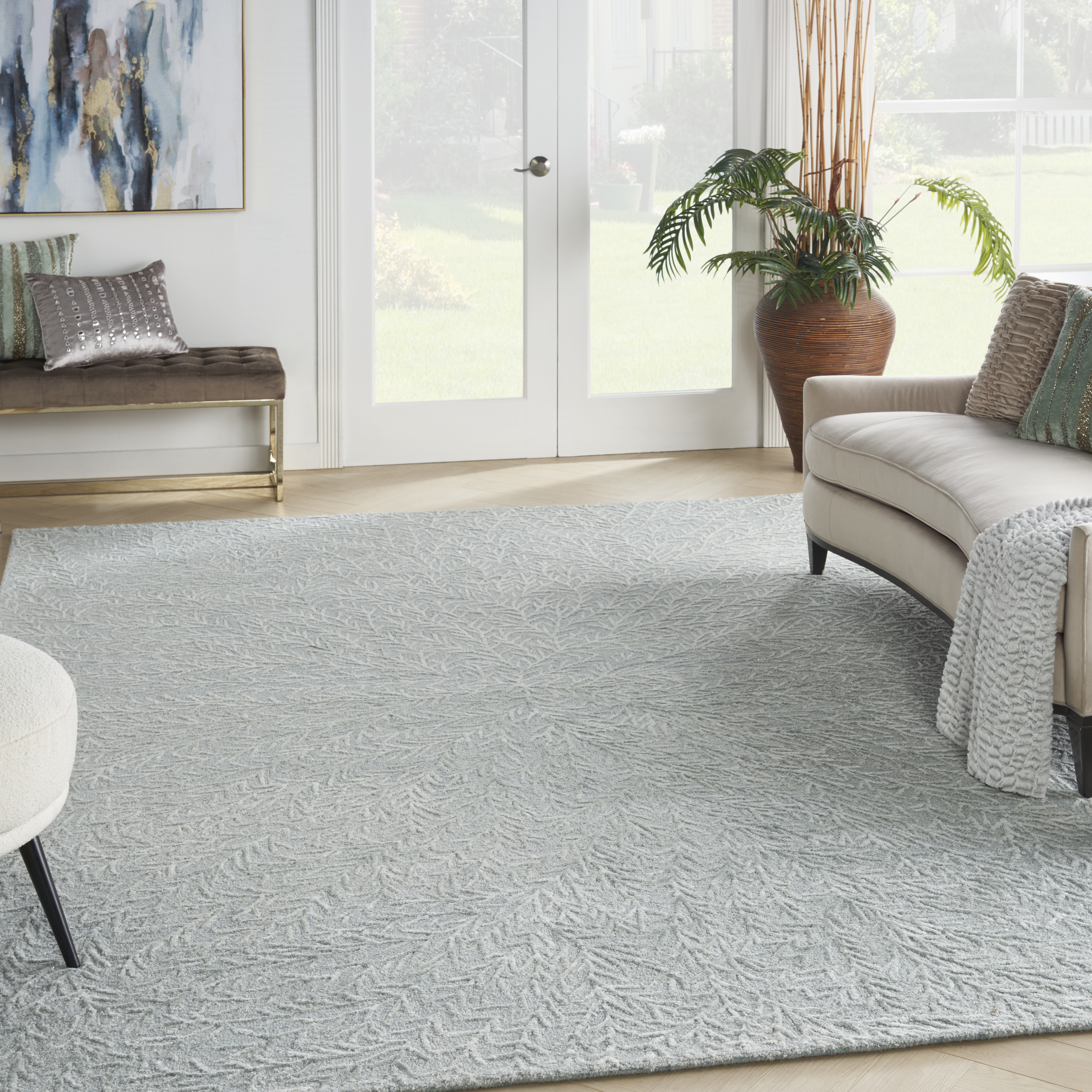 Michael Amini Ma30 Star 9'9" x 13'9" Light Blue Modern Indoor Rug