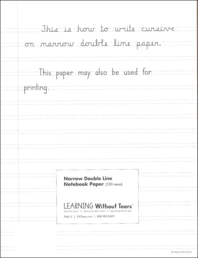 Handwriting Without Tears Narrow Double Line Notebook Paper - 100 Sheets
