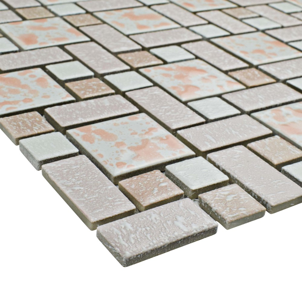 University Pink 11-3/4 in. x 11-3/4 in. Porcelain Mosaic Tile