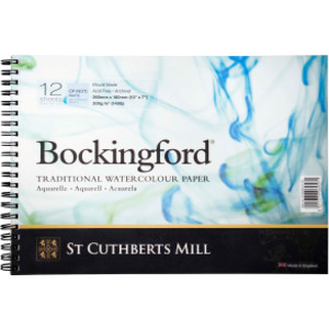 Bockingford Watercolor Pad, Cold Pressed, Spiral Binding, 140lb/300gsm, 12 Sheet, 7x10 inch, 1 Count