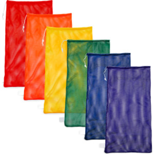 Mesh Equipment Bag, 24" x 48", Assorted Colors, Pack of 6