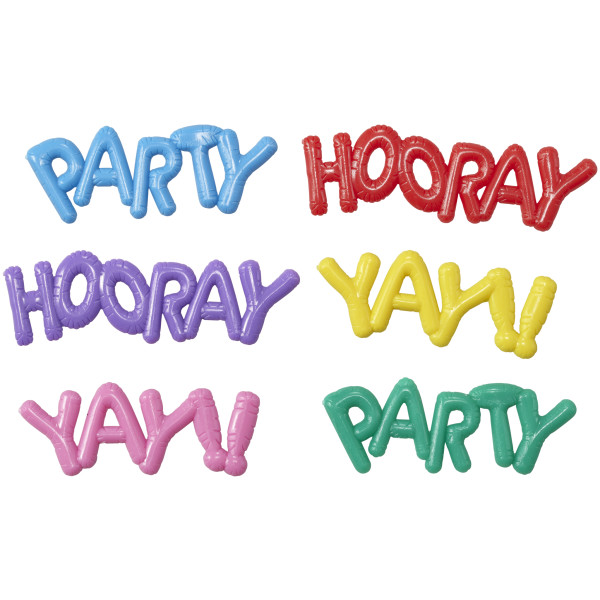 Mini Bright Balloon Words Cupcake Layon