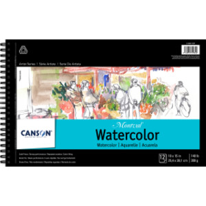 Artist Series Montval Watercolor Pad, Side Wire Binding, 12 Sheet, 10x15 inch, 1 Count