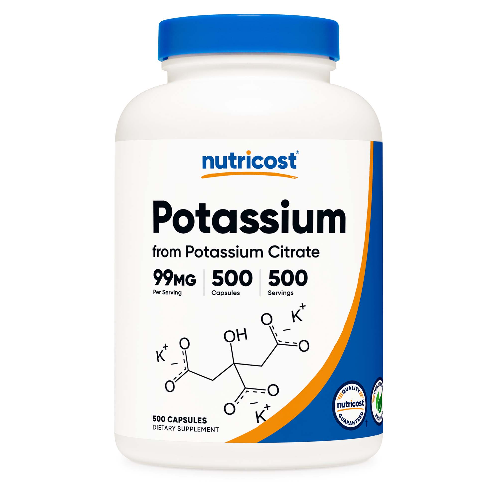 Nutricost VITAMIN, CAP POTASSIUM CITRATE99MG (500/BT 12BT/CS)