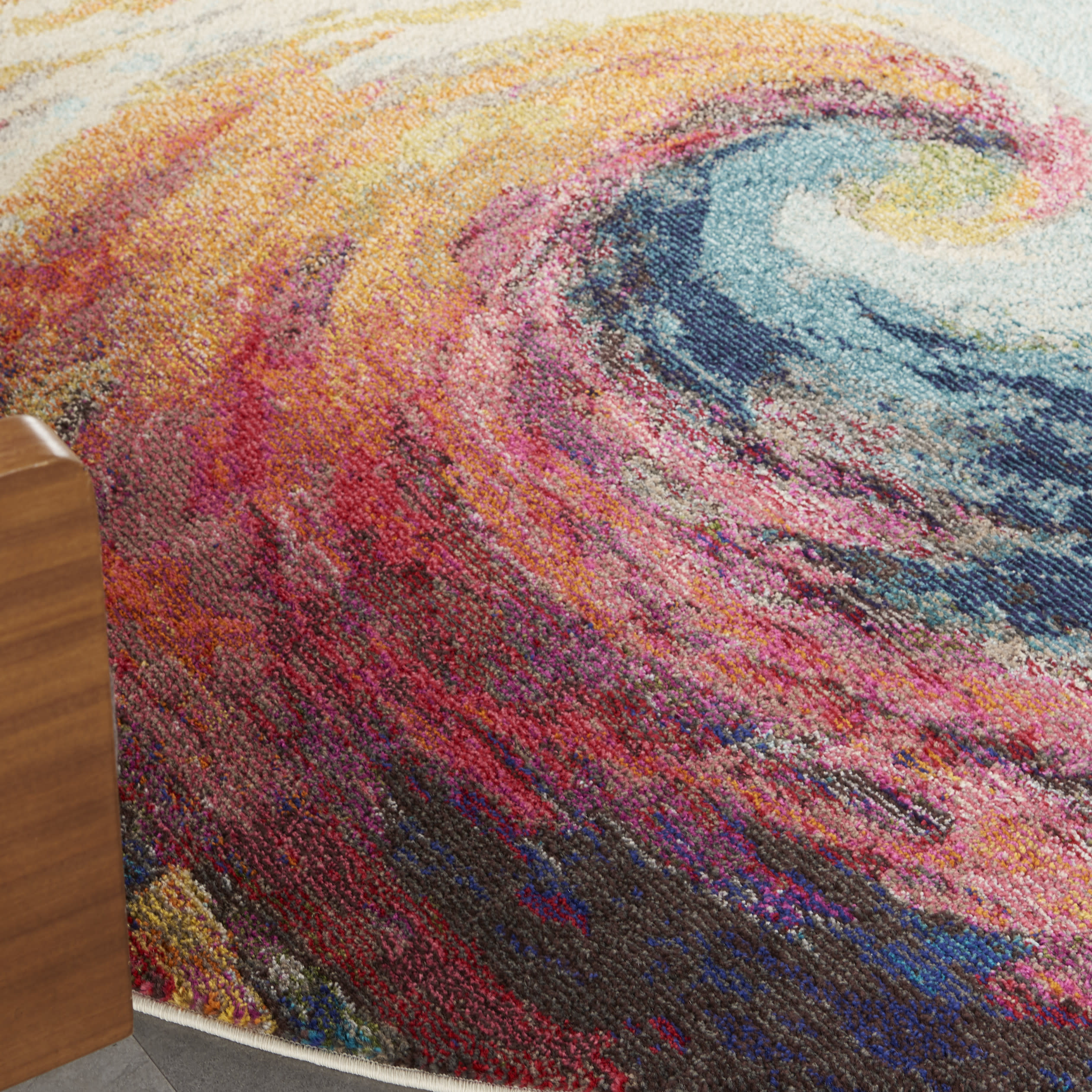 Nourison Celestial 7’10” x Round Wave Modern Indoor Rug