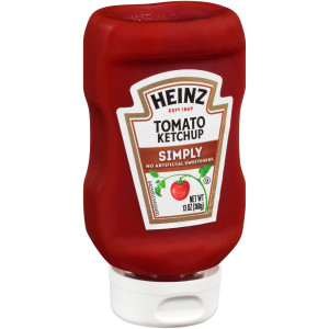 SIMPLY HEINZ Ketchup Inverted Bottle, 13 Oz. Bottles (Pack Of 24) image