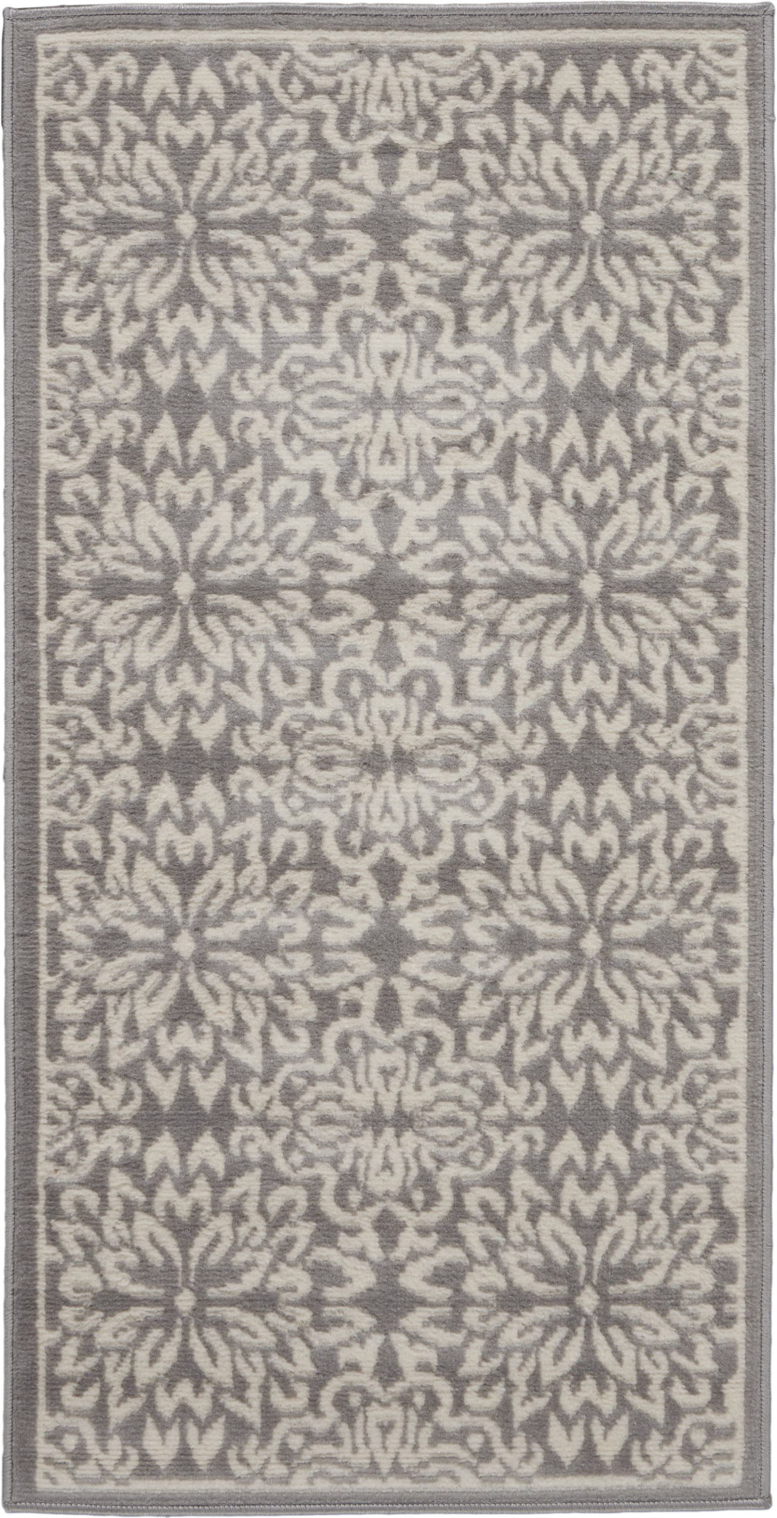 Nourison Jubilant 2' x 4' Ivory Grey Farmhouse Indoor Rug