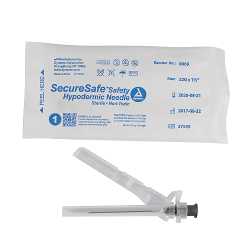 SecureSafe™ Safety Hypodermic Needle 22G, 1 1/2